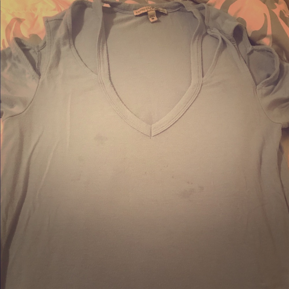 Sky blue off shoulders shirt